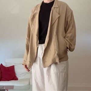 Issey Miyake “Plantation” Line Linen Blazer Jacket